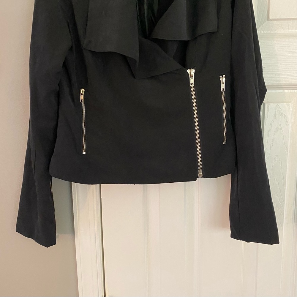 BB Dakota Faux Suede Black Asymmetrical
Jacket Medium Front Zip Up Moto - Picture 3 of 13